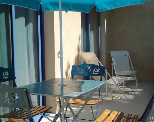 La terrasse du Mas Bleu en Provencer